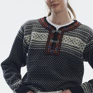 Vintage Dale Of Norway Large Unisex Pewter Clasp Norwegian Sweater